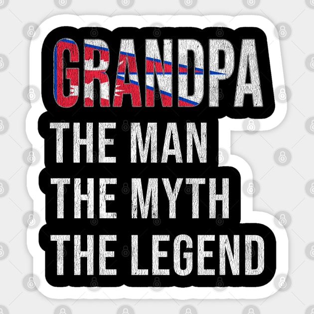 Grand Father Nepalese Grandpa The Man The Myth The Legend - Gift for Nepalese Dad With Roots From  Nepal Sticker by Country Flags